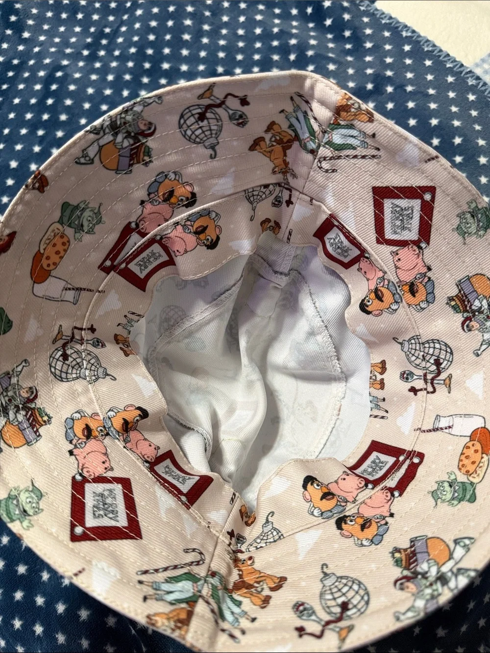 Baby Beige Storybook Print‎ Bucket Hat with Ears